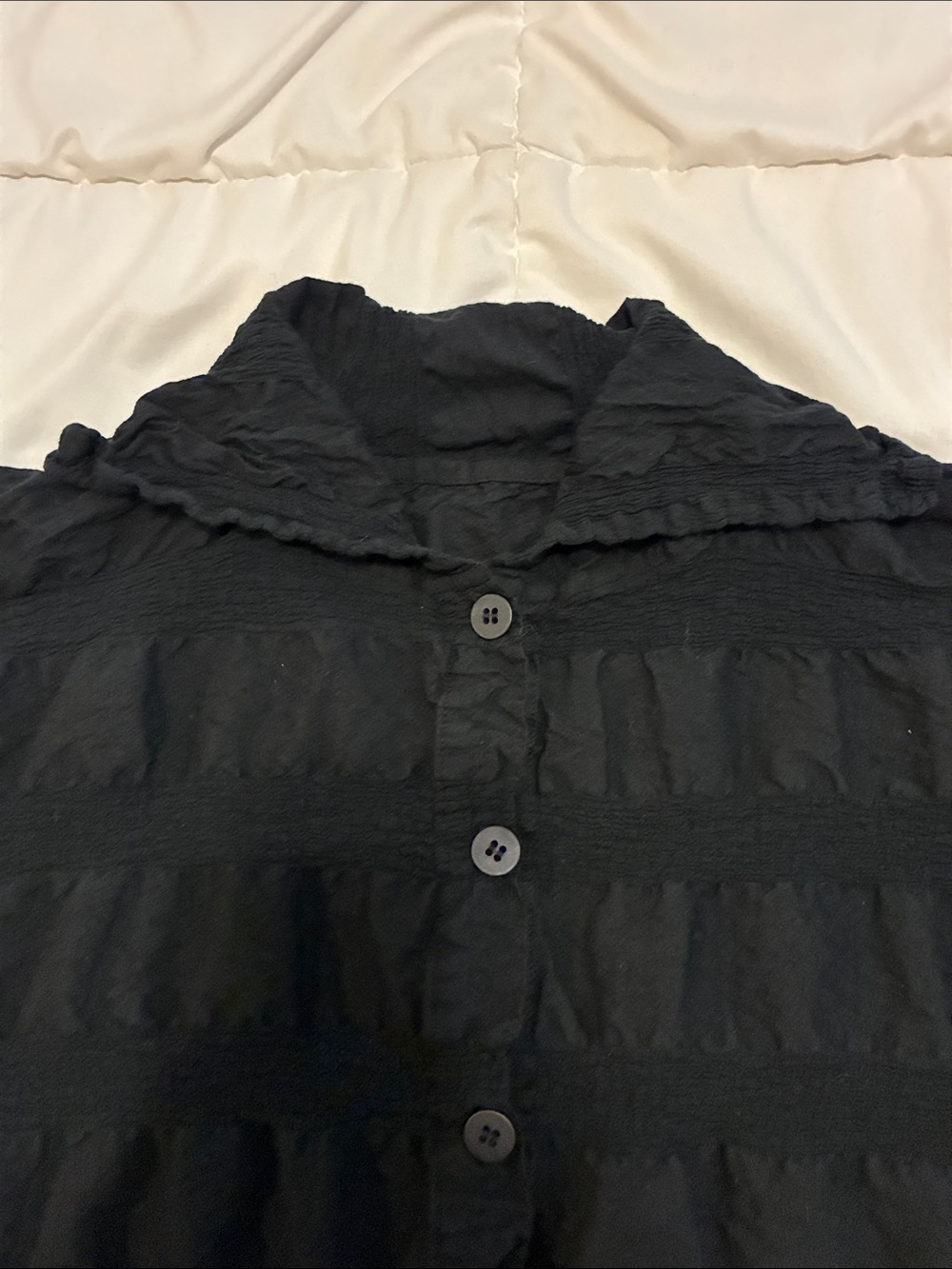 VTG Issey Miyake Cauliflower Pleated Boxy Short-Sleeve Button Shirt One Size - Picture 4 of 9